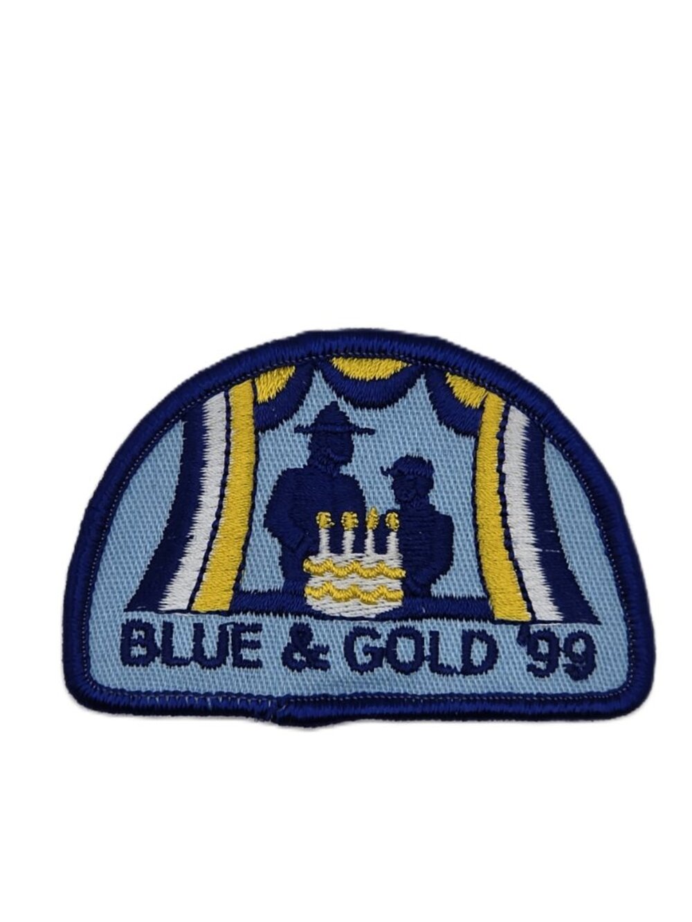Vintage Blue & Gold 1999 Banquet Embroidered Patch NOS 3 x 2